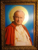 Święty Jan Paweł II-wym.80-60cm.olej ,płótno.